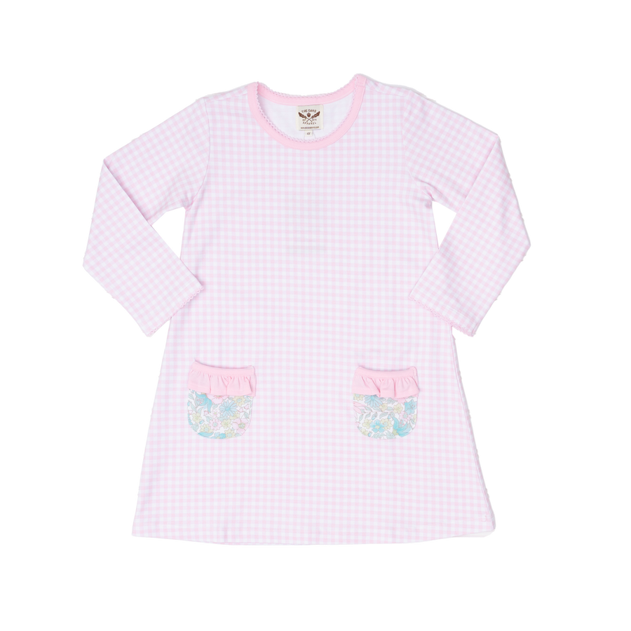 Mary Chase Pink Floral Gingham Dress