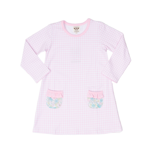 Mary Chase Pink Floral Gingham Dress