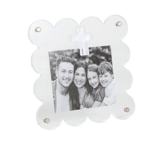 Scalloped Acrylic Cross Frame