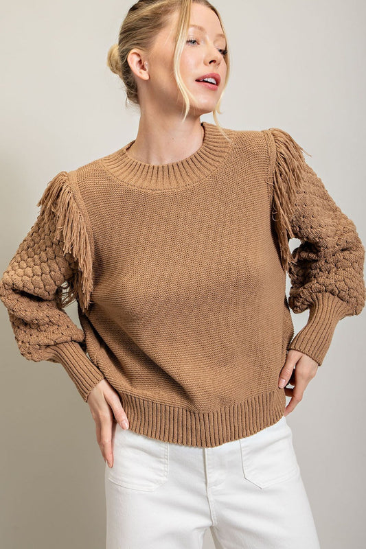 Fringe Knitted Sweater Top