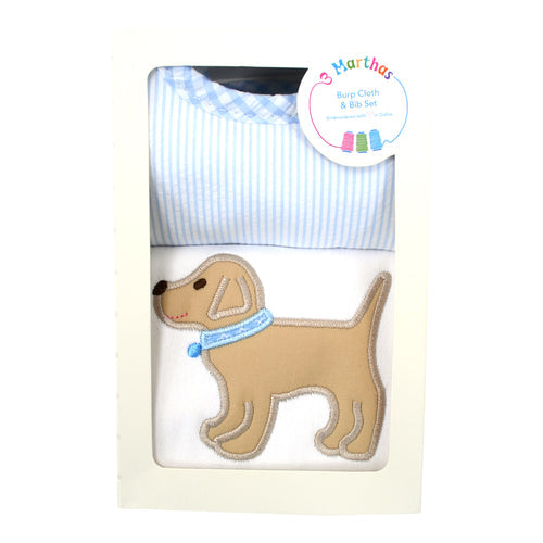 Lab Puppy Bib & Burp Set