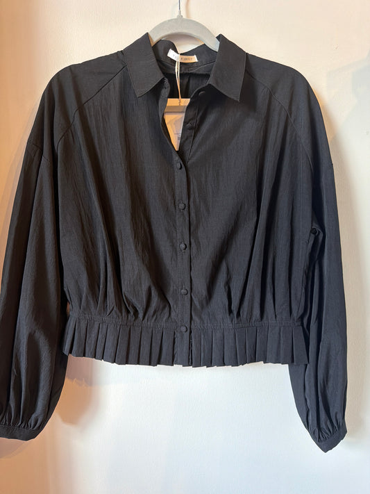 Pleated Hem Raglan Shirt