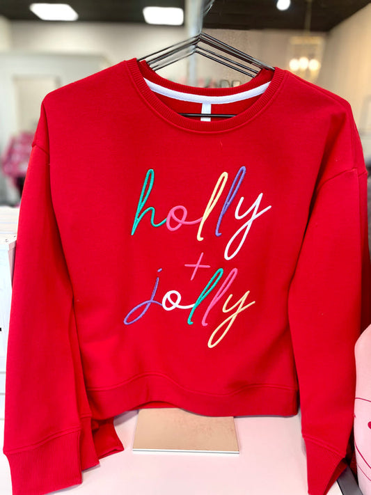 Youth Holly Jolly Puff Sweatshirt