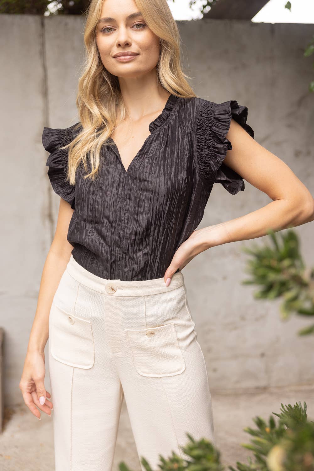 Crinkle Textured Top