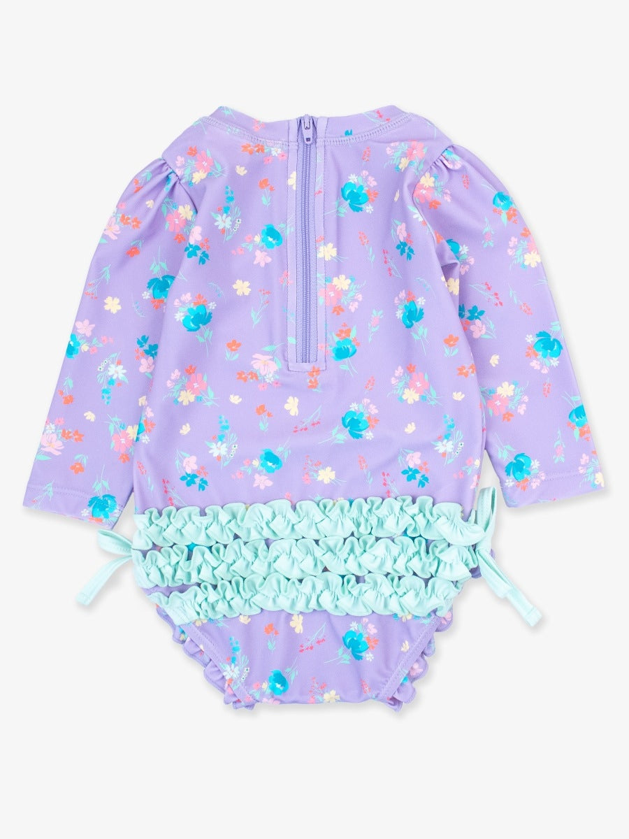 Purple Garden 1 piece rash guard