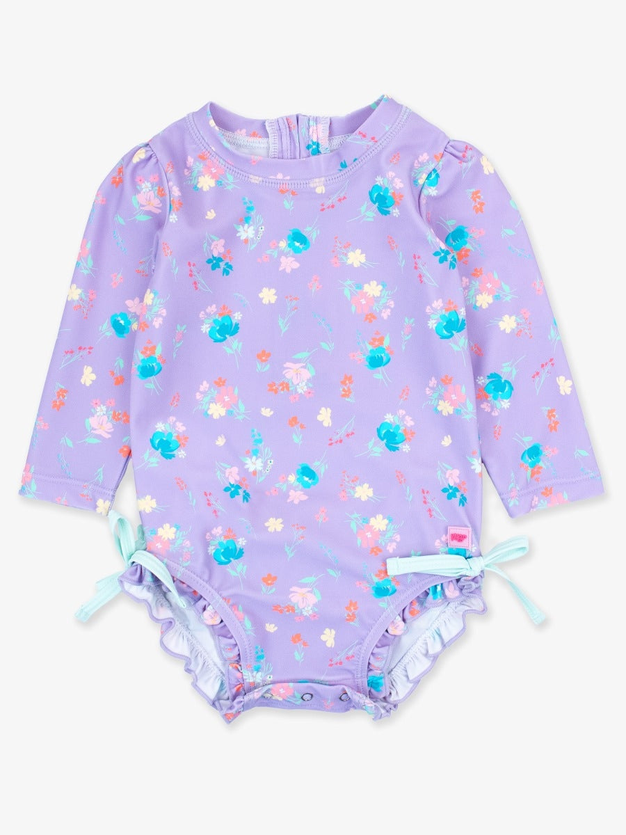 Purple Garden 1 piece rash guard