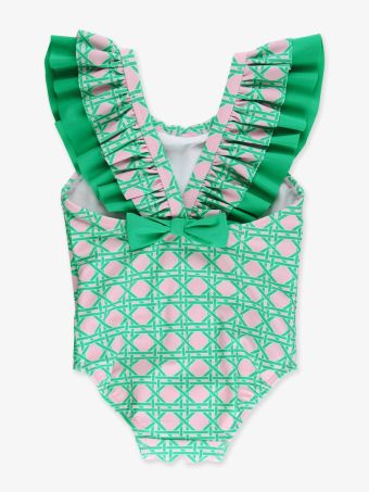 Pink Coastal Cane Bow Back Swim
