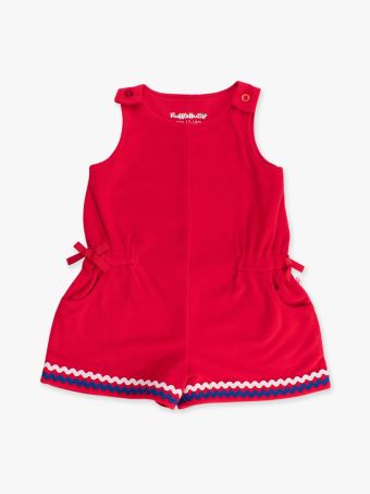 Vintage Red Terry Cover-Up Romper