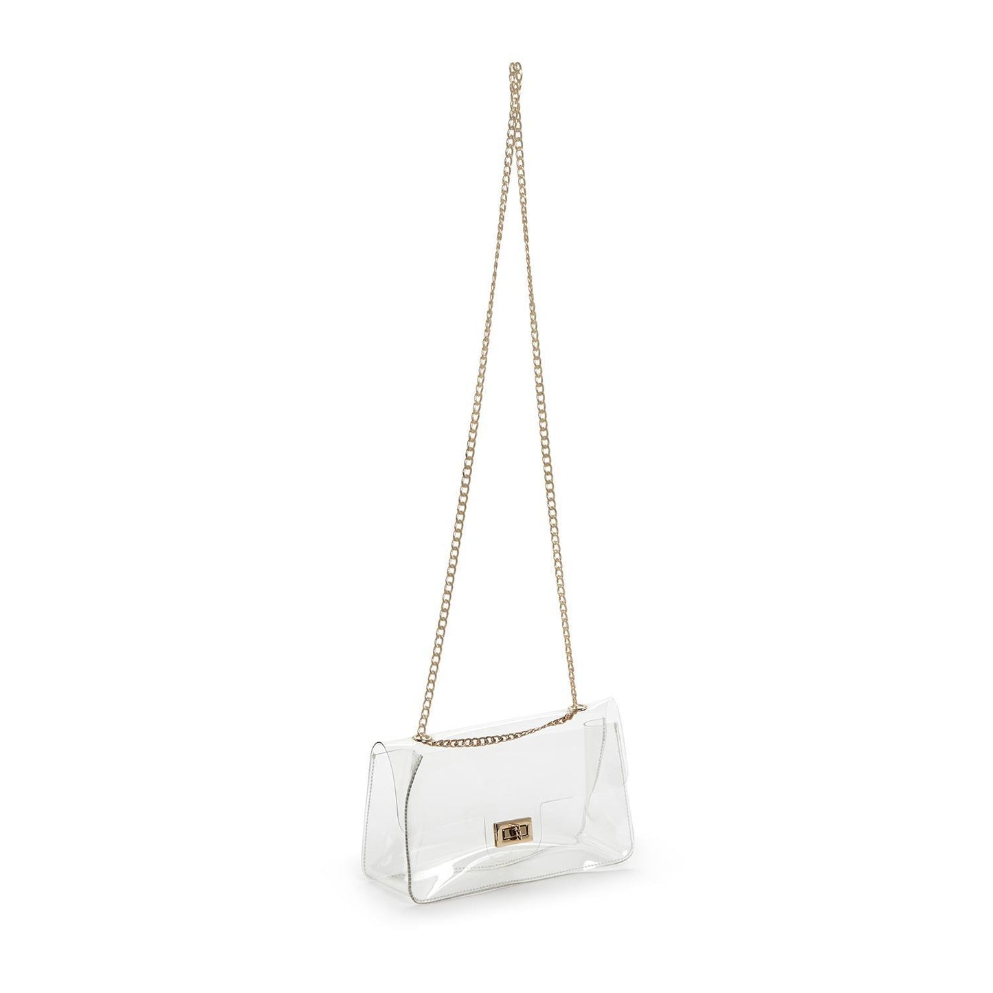 Gold Chain Strap Clear Purse