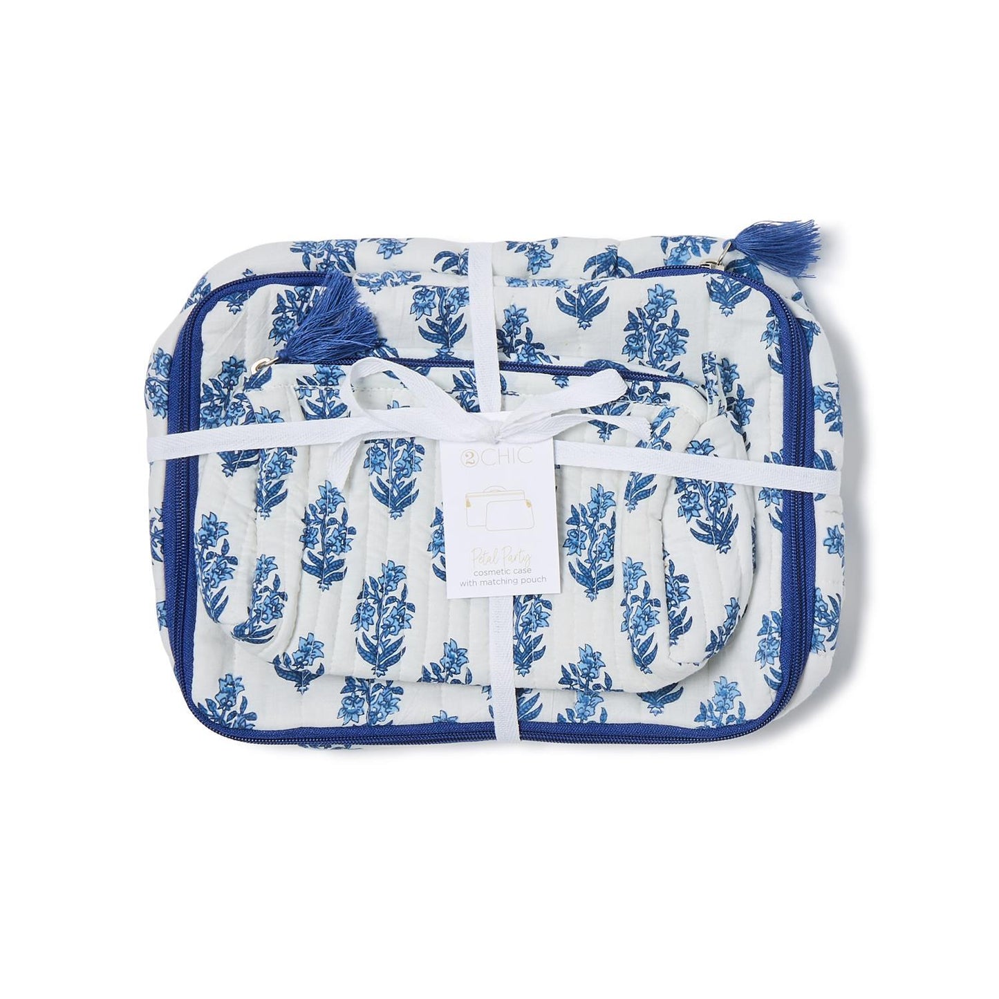 quilted cosmetic bag set