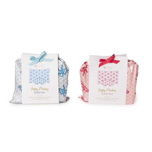 Monkey Pillowcase & Eye Mask Set