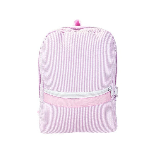 Small Pink Seersucker Backpack