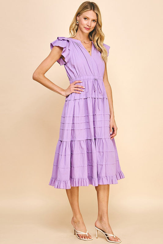 Lilac Tiered SS Maxi Dress