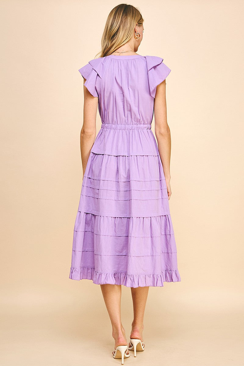 Lilac Tiered SS Maxi Dress