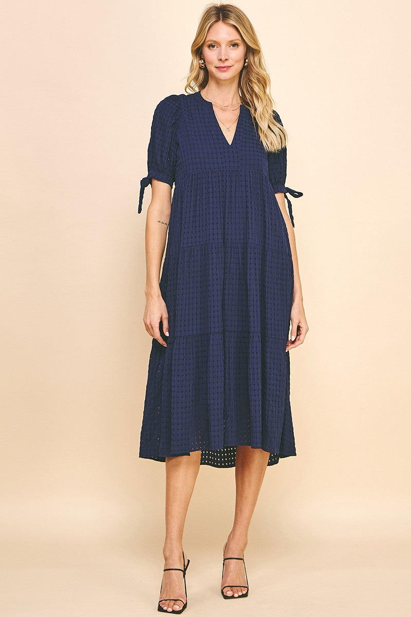 Gingham SS Midi Dress