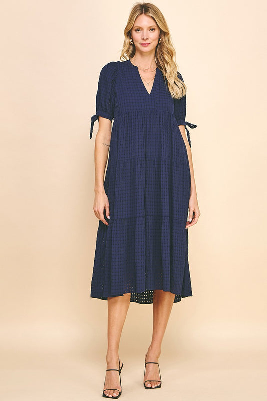 Gingham SS Midi Dress