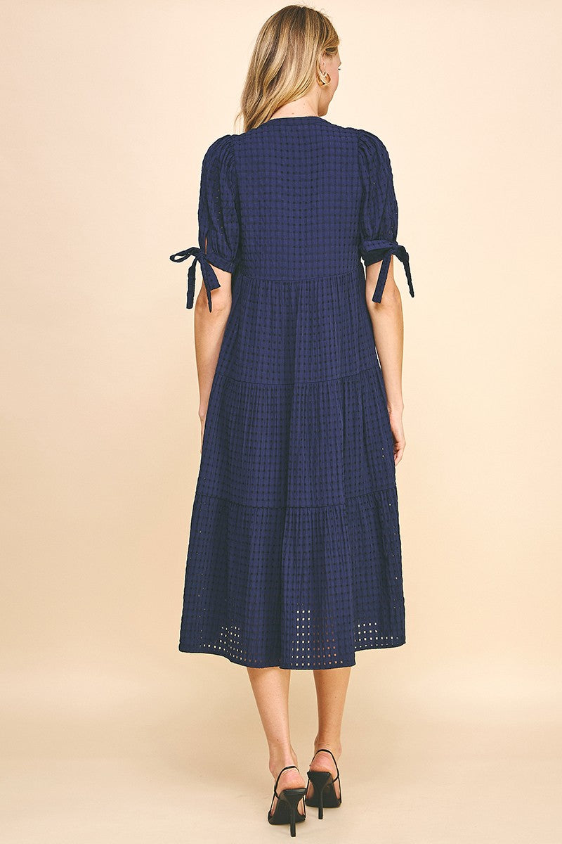 Gingham SS Midi Dress