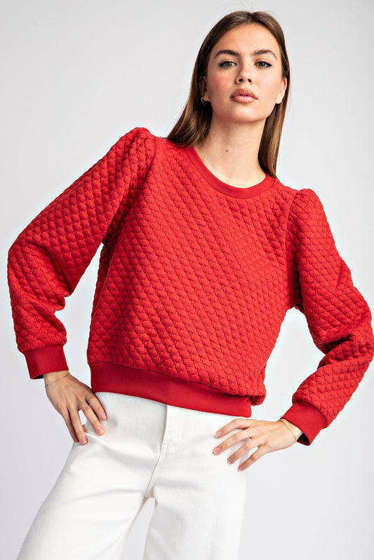 Textured Puff Sleeve Top