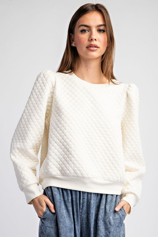 Textured Puff Sleeve Top