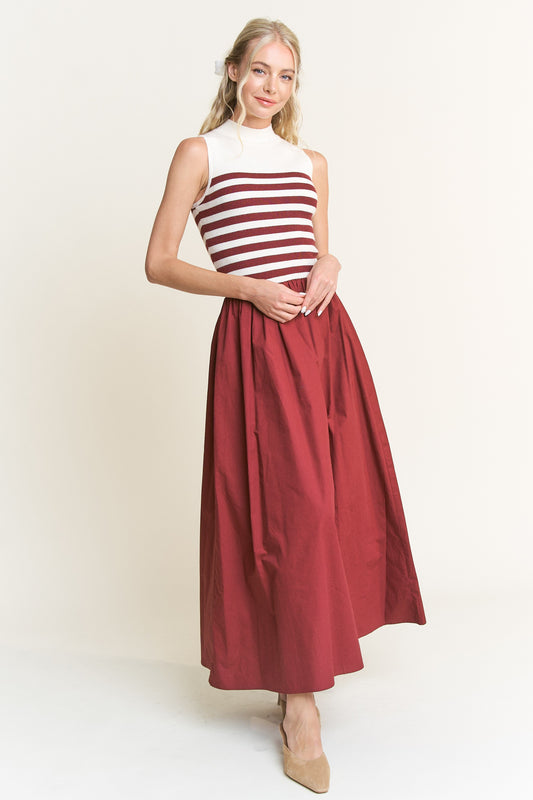 Stripe Knit Midi Dress