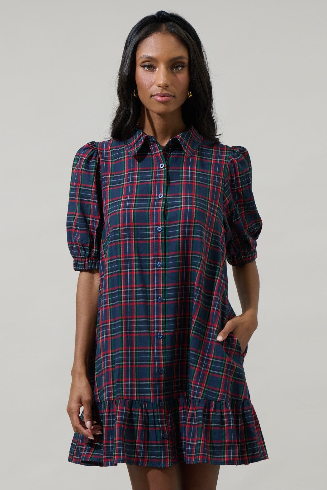 Chapman Plaid Button Down Dress