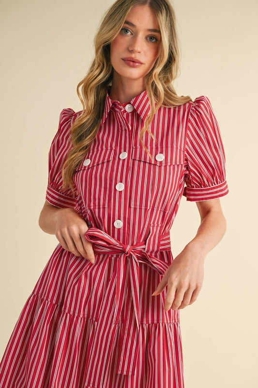 Red Stripe Button Down