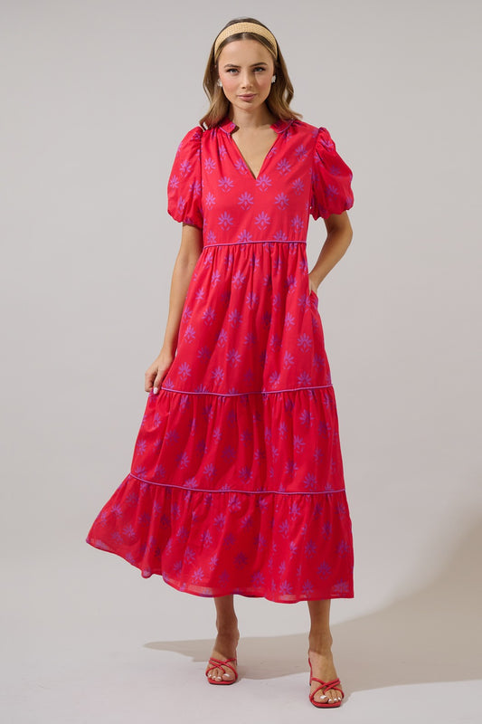 Delmas Floral Tiered Maxi Dress