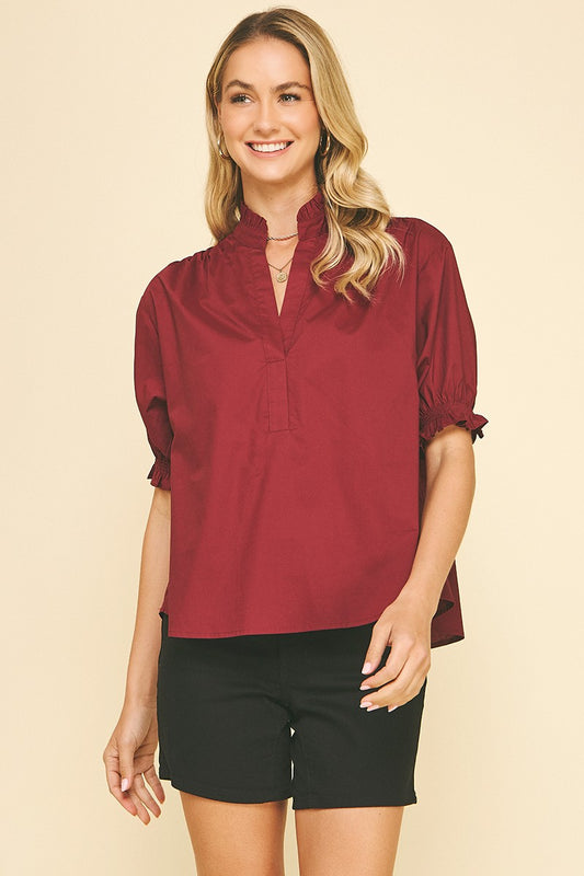Balloon Sleeve Blouse Top