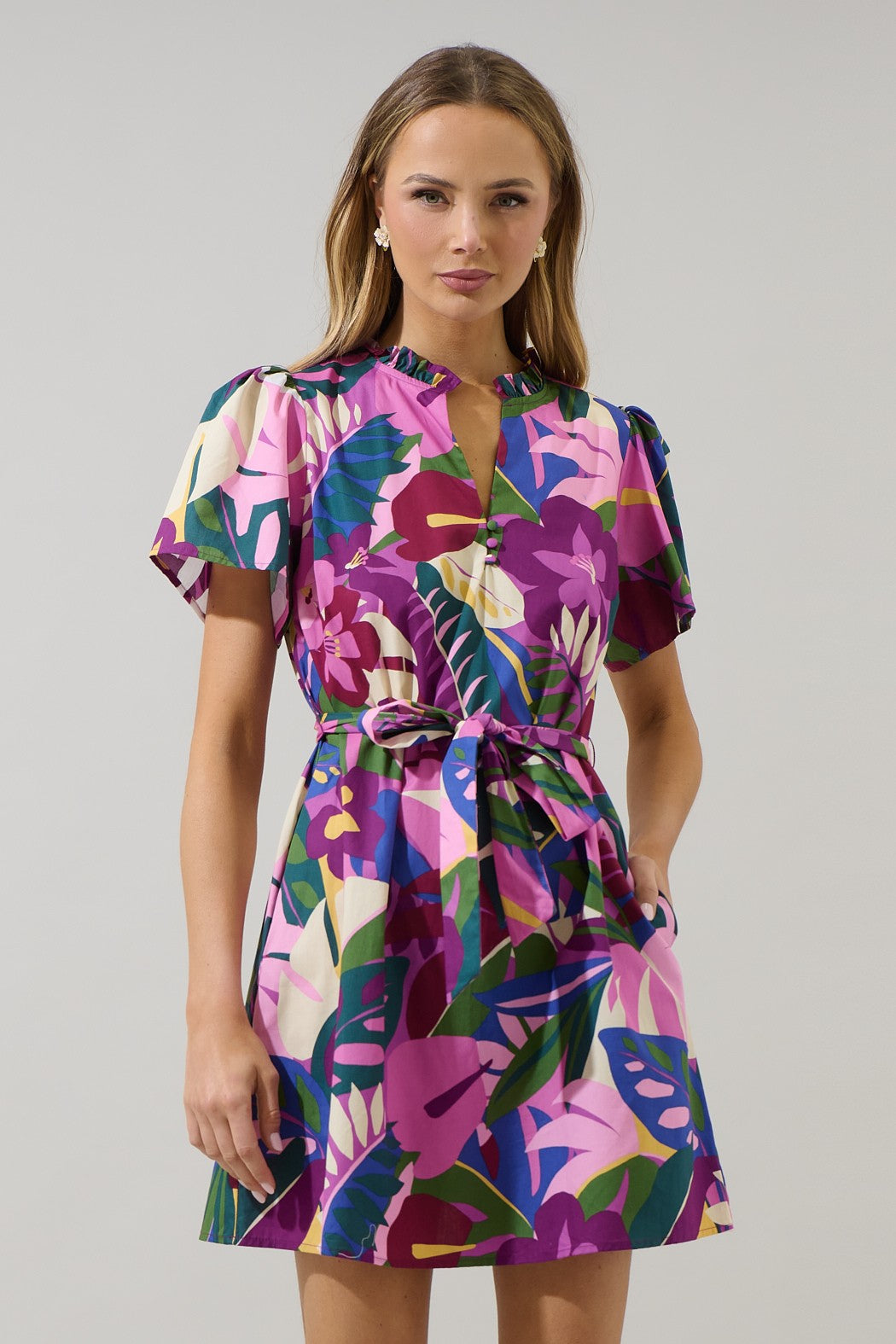 Blain Tropics Shift Mini Dress