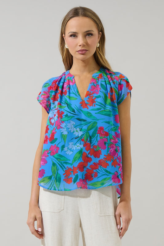 Finy Floral Pleated Blouse