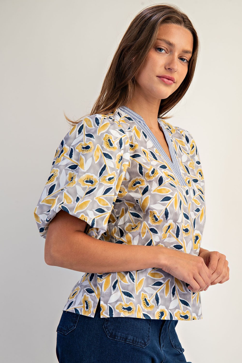 Misty Bloom Sleeve Blouse