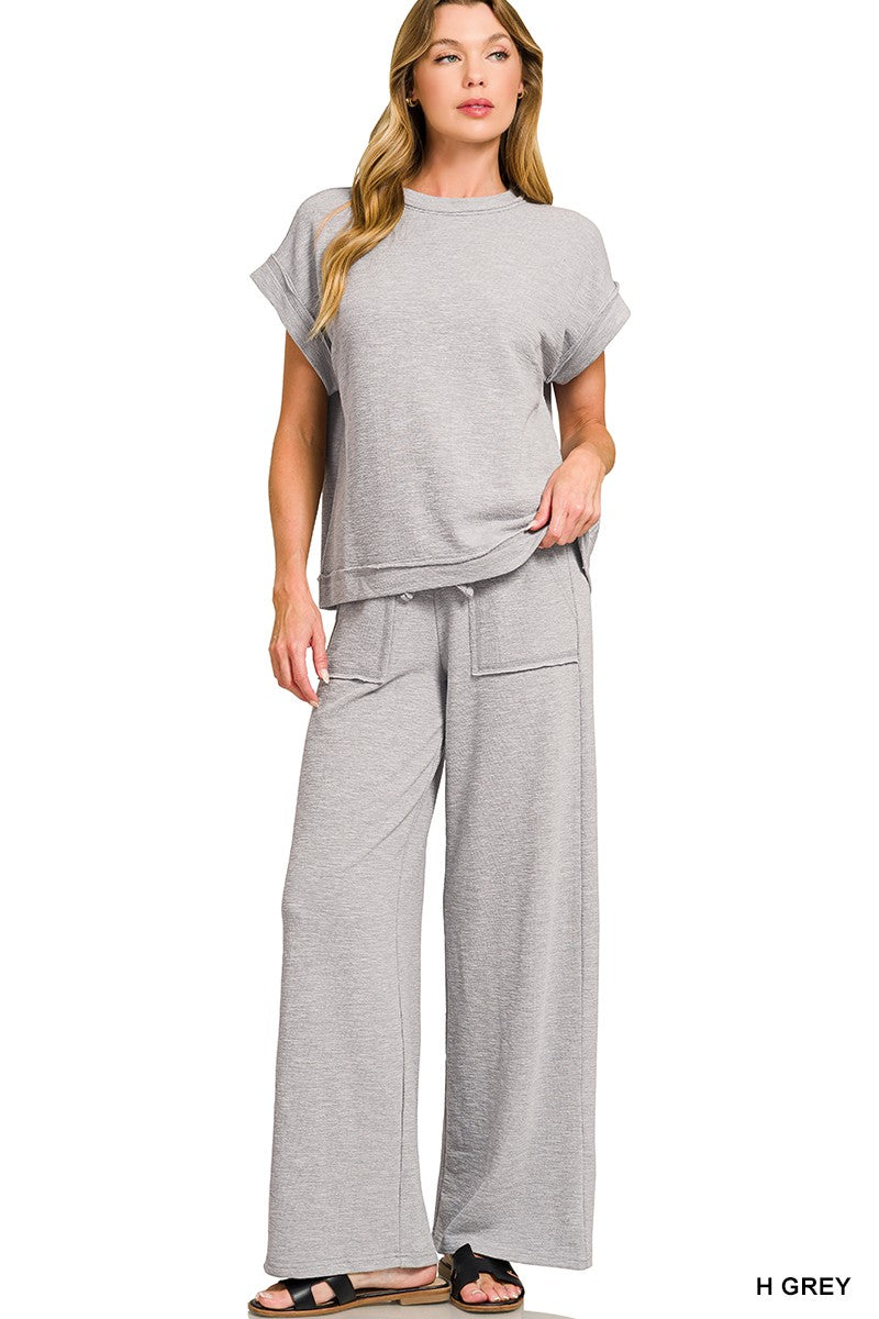 Cotton Slub Top and Pants Set