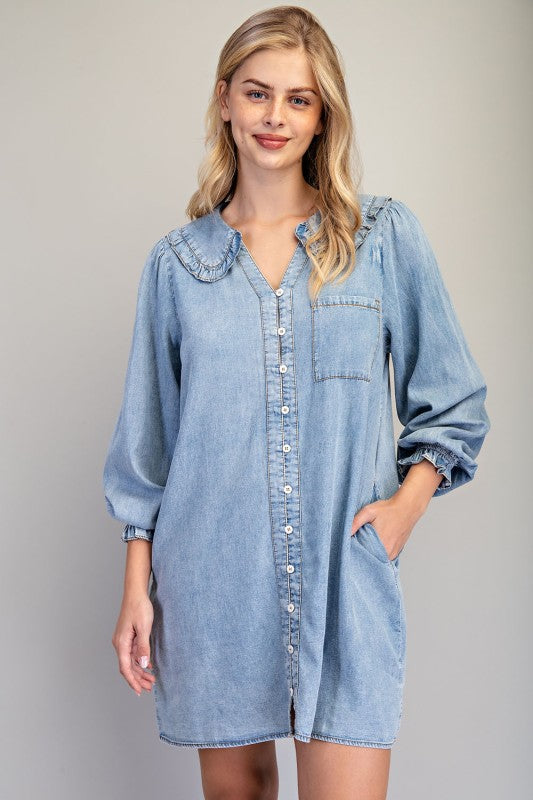 Snow washed mini dress