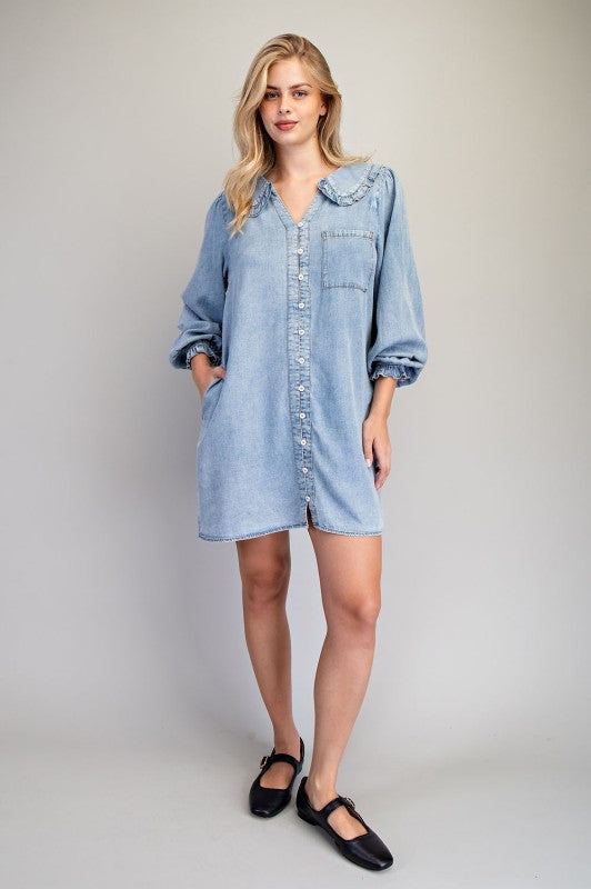 Snow washed mini dress