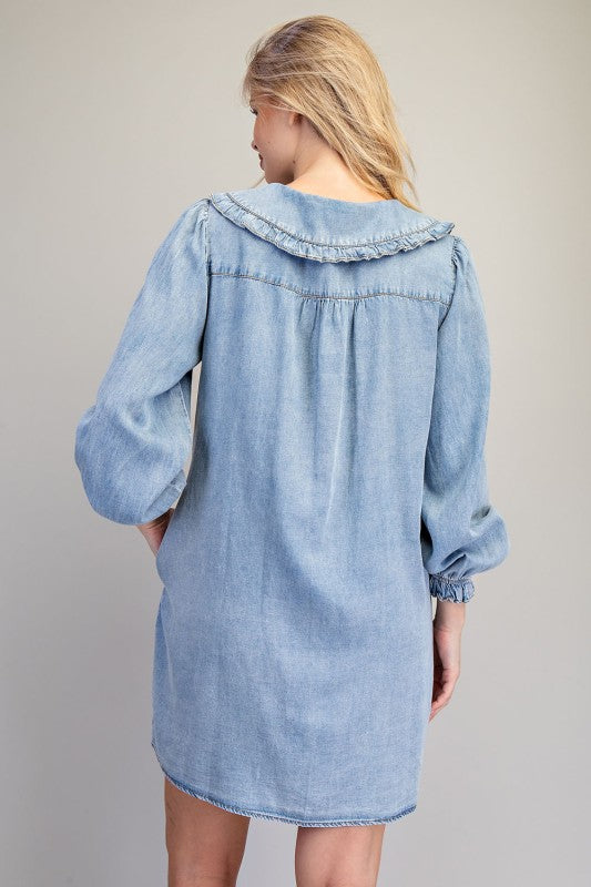 Snow washed mini dress