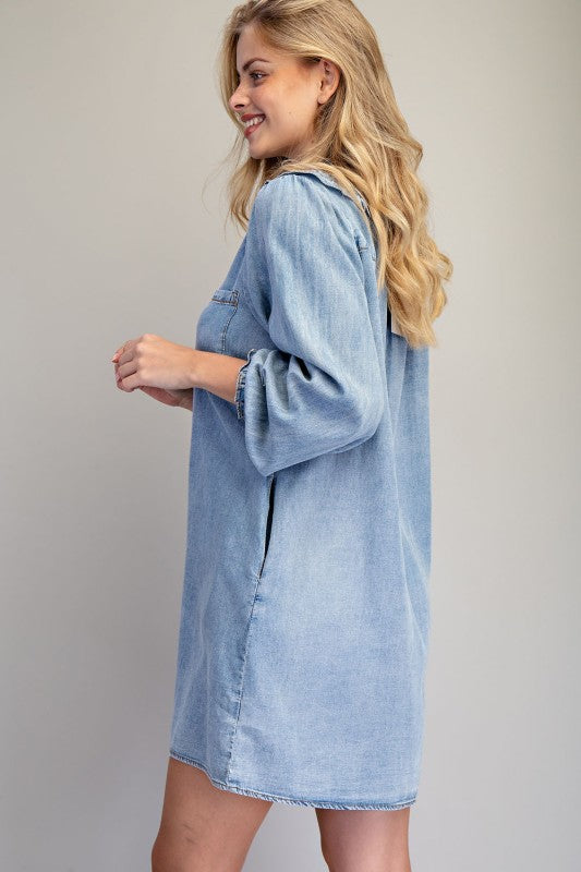 Snow washed mini dress