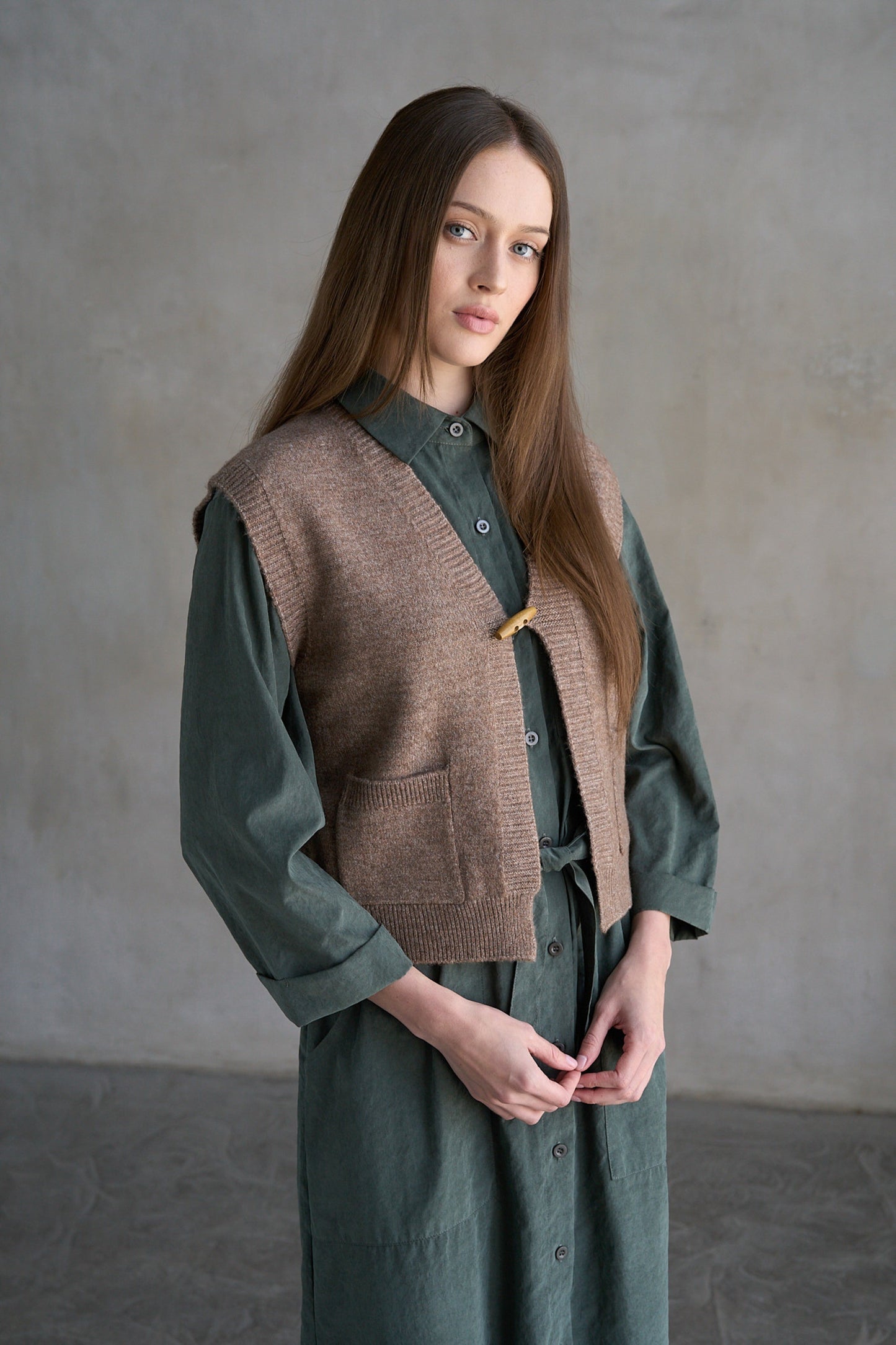 Toggle Button Sweater Vest