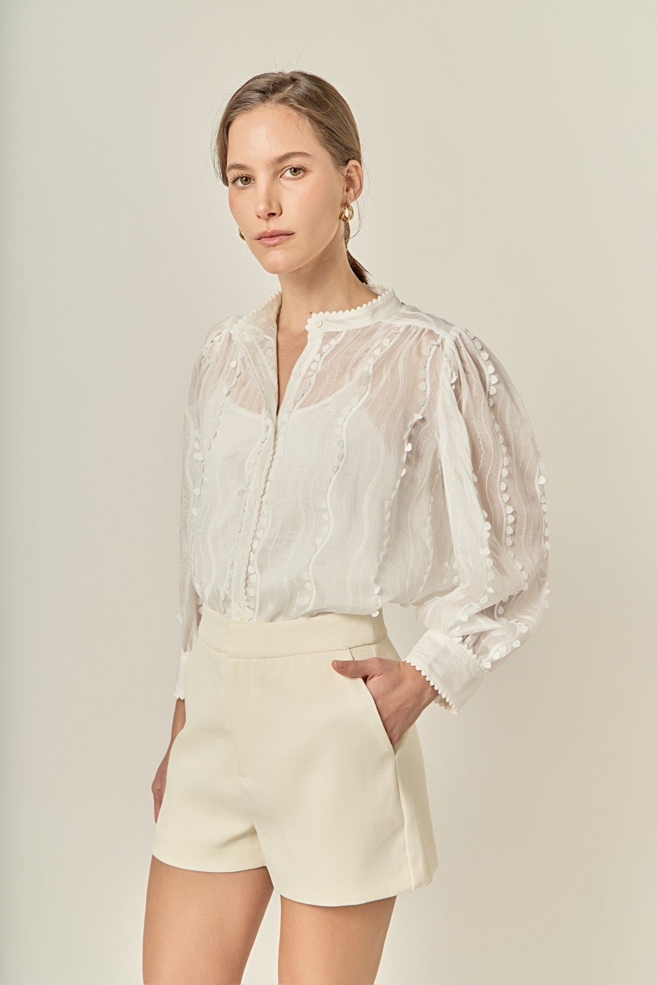 Heart Trim Blouse EF