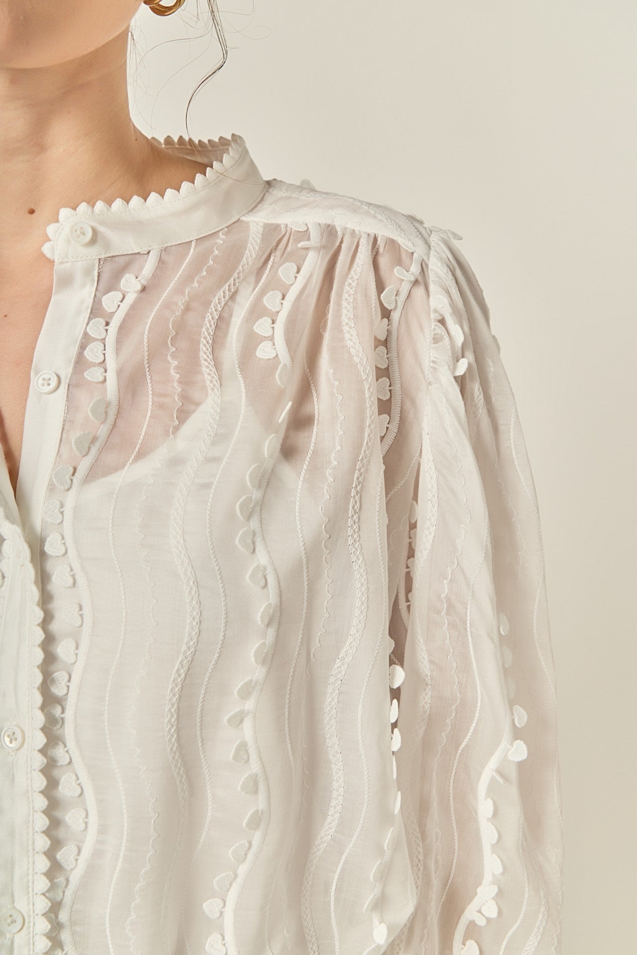 Heart Trim Blouse EF