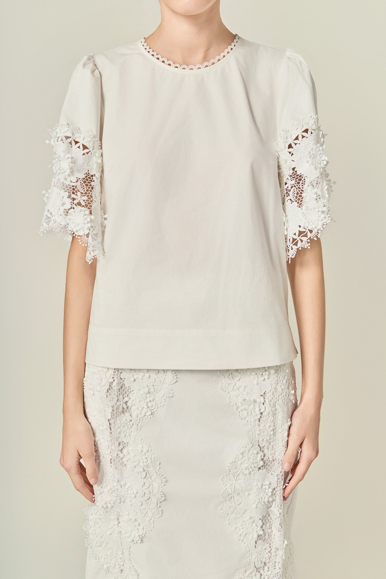Crochet Sleeve Top- EF