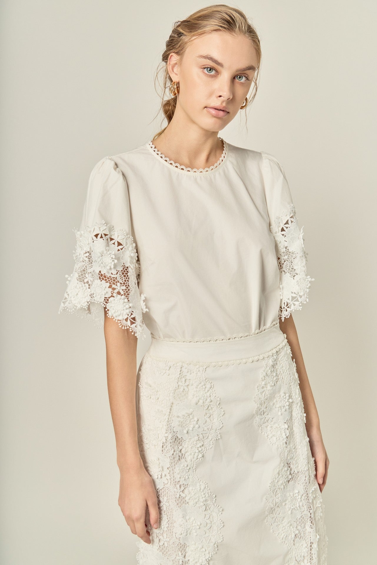 Crochet Sleeve Top- EF