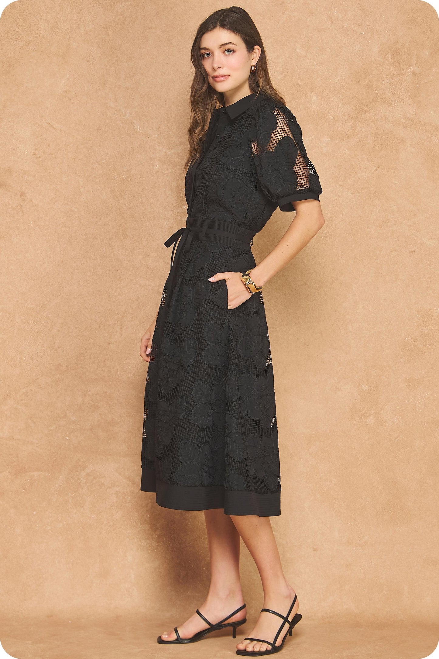 Floral Mesh Crochet Dress