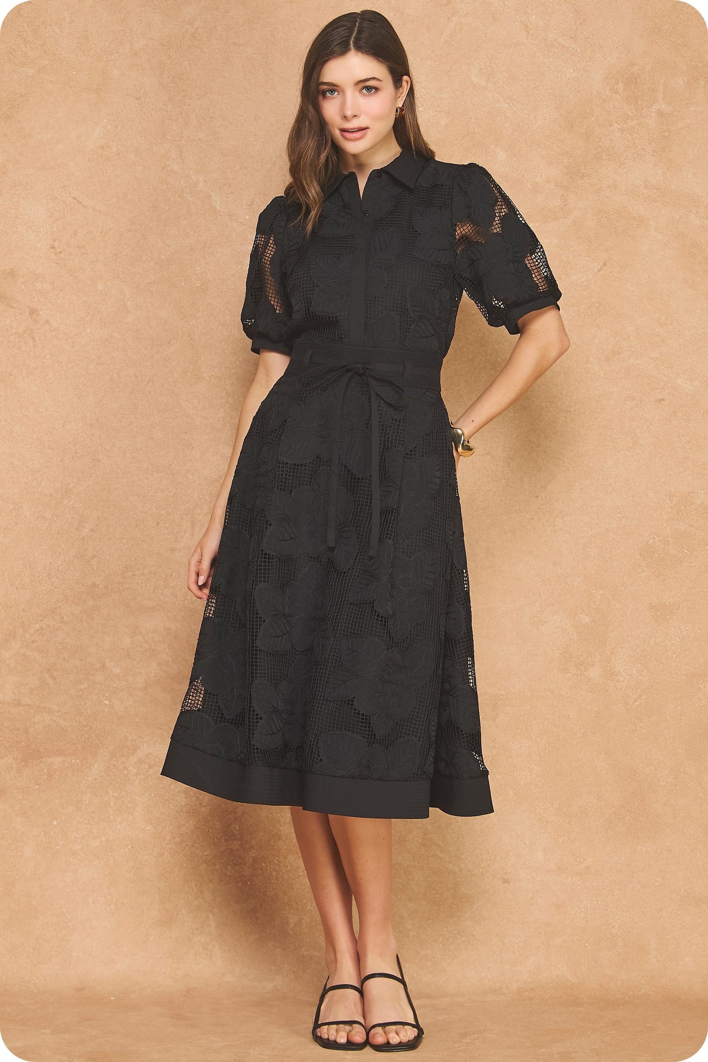 Floral Mesh Crochet Dress