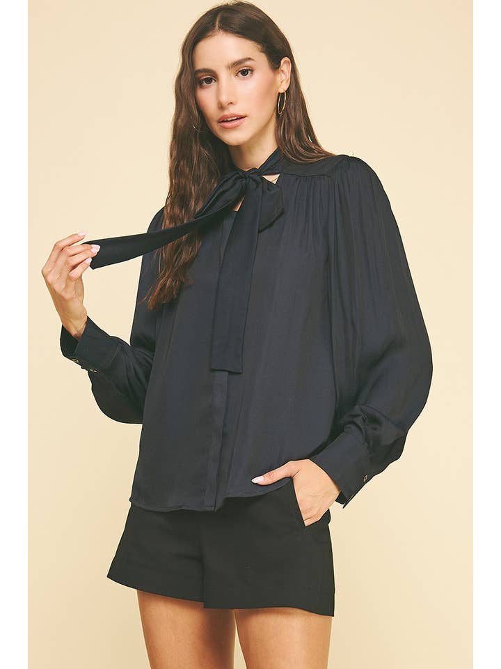 Black Button Down Shirt w/tie