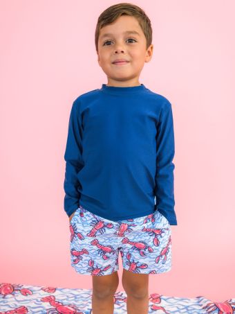 Blue Lobster Swim Trunks