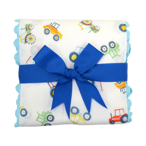 Fancy Fabric Tractor Burp Cloth