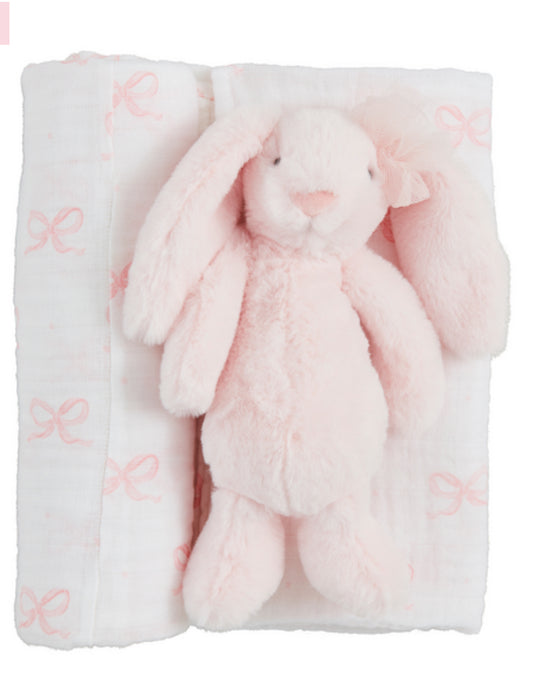 Bow Swaddle and Rattle