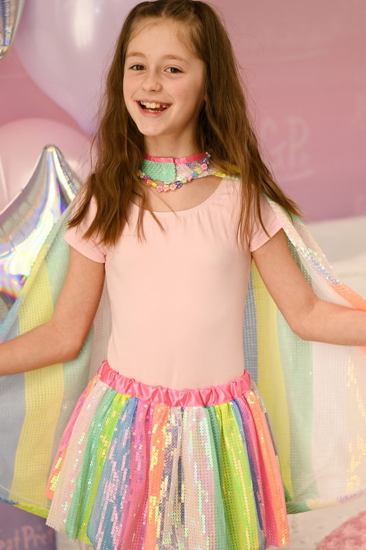 Stripy Sequins Skirt- Size 4-6