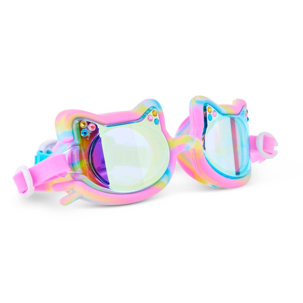*NEW* Tie-Dye Tabby Flexible Cat Frame Kids' Swim Goggle