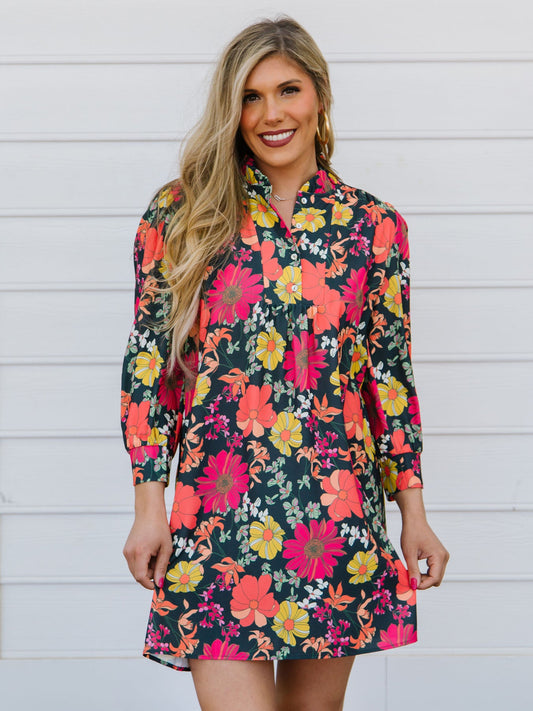 Karis Vintage Petals Ash Dress